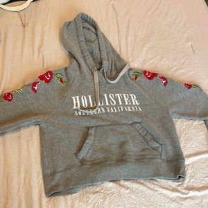 Dark grey cropped hoodie